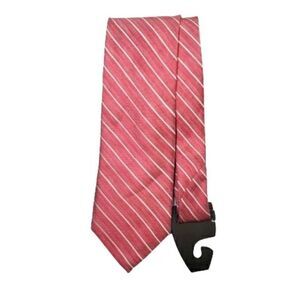 Altea Milano Italian Flax Silk Blend Pink Pin-Stripe Mens Designer Neck Tie